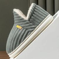 Zapatillas De Terciopelo Suave Para Parejas Estilo Invierno Antideslizantes Cálidas Sandalias Casuales Para Hombres Y Mujeres Zapatos De Algodón Para El Hogar - details 9