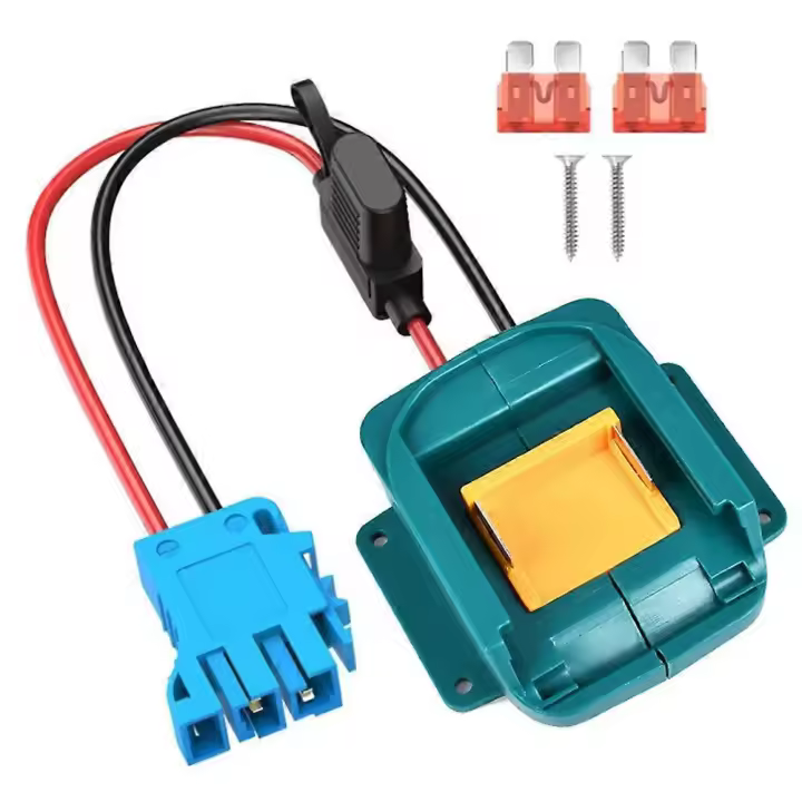 Adaptador de rueda de potencia para Batería de 18V con conector de mazo de cables y fusible para rueda de potencia de 12 voltios Perego - 1