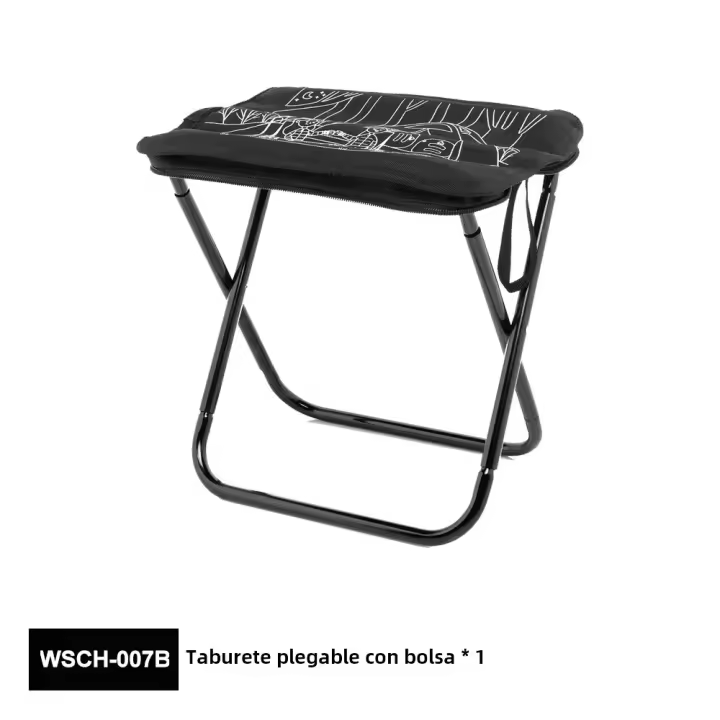 Silla De Camping Widesea Plegable Y Portátil Para Pesca Y Senderismo Con Almacenamiento En Zipper Material De Acero Inoxidable Y Tela Oxford 900D - 1