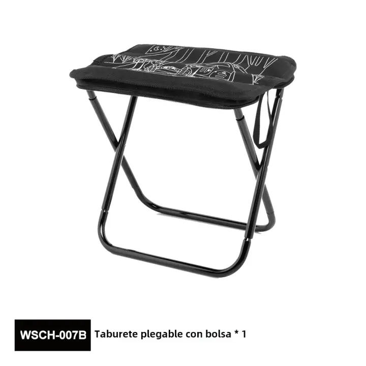Silla De Camping Widesea Plegable Y Portátil Para Pesca Y Senderismo Con Almacenamiento En Zipper Material De Acero Inoxidable Y Tela Oxford 900D - 1