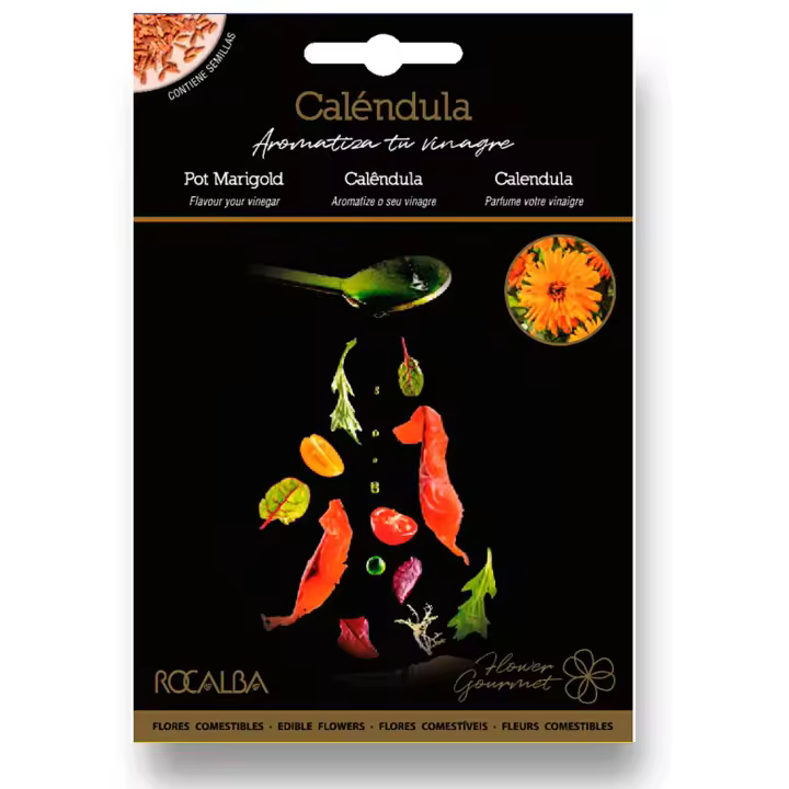 Semillas Caléndula - Sobre 10 GR (Sobre Grande) - Semillas Profesionales Gourmet con flores comestibles - Rocalba Semillas - 1