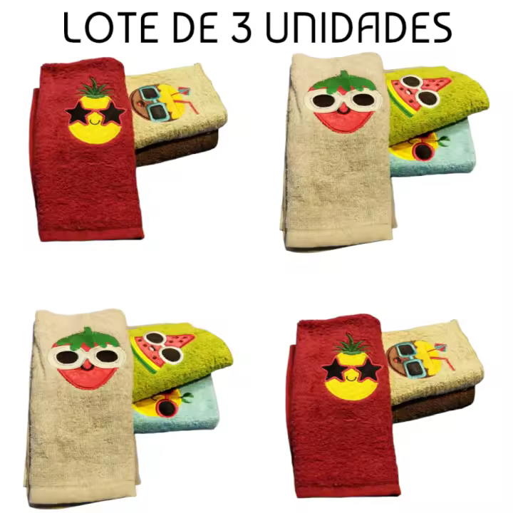 Mercatienda.es - Paños de Cocina de Algodón 550g - Bordados de Frutas en Colores Oscuros, Elegantes y Super Absorbentes - 1