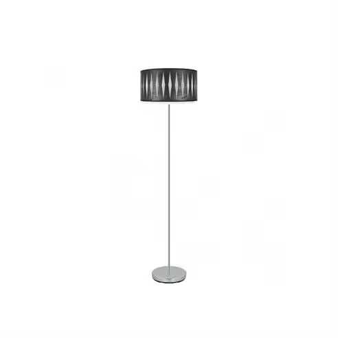 FABRILAMP Lámpara de Pie Alexandra 1xe27 Cromo/Madera Negra 162x40x40 Cm - Elegante Diseño - 1