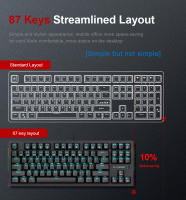 Teclado Mecánico De Juego E-YOOSO K620 Con Retroiluminación Monócrata USB De 87 Teclas Switch Azul Y Rojo Para Laptop Y PC - details 5