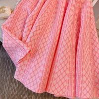 Nuevo Vestido Corto De Verano Para Mujer Estilo Francés Con Cuello En V Manga Corta Ajustado A-Line Con Volúmenes En La Cintura Y Falda Alta - details 6
