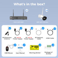 Hiseeu 10CH NVR 3MP Sistema de Seguridad WiFi Kit, con 4 Cámaras, Detección de Humanos, Visión Nocturna IR, Audio Bidireccional, Impermeable IP66, Compatible con Alexa, Sin HDD - details 10