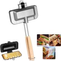 Tostadora de perritos calientes, bandeja para hornear sándwiches de doble cara, máquina para hacer queso, sartén abatible para hacer sándwiches, sartén para acampar - details 1
