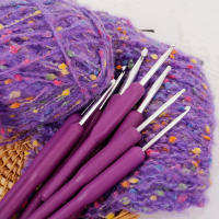 Juego De 8 Piezas De Agujas De Tejer De Aluminio Con Manos Suaves De Plástico Para DIY Tejer De Suéter Herramientas De Crochet Kit - details 10