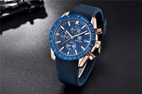 Reloj De Cuarzo Para Hombre BENYAR Lujo Casual Con Correa De Silicona Cronógrafo Militar Resistente Al Agua 30M Manos Luminosas Estilo Fashion & Casual - details 5