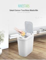 Basurero Inteligente NINESTARS Con Sensor De Movimiento Y Cubierta De Inducción LED Auto Sellable 7L Para El Hogar - details 1