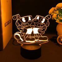 Lámpara De Noche LED 3D Figura De Juego Cuphead Mugman Decorativa Para Dormitorio De Niños Iluminación De Mesa Regalo De Cumpleaños Y Navidad - details 5