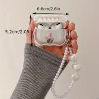 Funda Protectora Suave Para AirPods 1 2 pro 3 Con Diseño Retro De Tulipes Y Pulsera De Perlas Cubierta Para Caja De Recarga Del Auricular - details 3