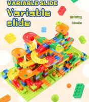 Juguetes De Construcción De Laberinto Para Niños Bloques De Ferrocarril Urbanos Juego De Construcción DIY Divertido Deslizador De Cono Competición De Montaje - details 1