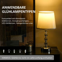 Lámpara de Mesa LED recargable por USB, lámpara de noche de Cristal, casete E27, ideal para salón y dormitorio, Cristal, color Plisado, 23x23x45 cm. - details 2