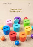 Juguete Montessori De Madera Juego De Colores Y Alineación Con Bolas Arcoíris En Copas Educación Temprana Para Niños De Preescolar Edad 3+ - details 3