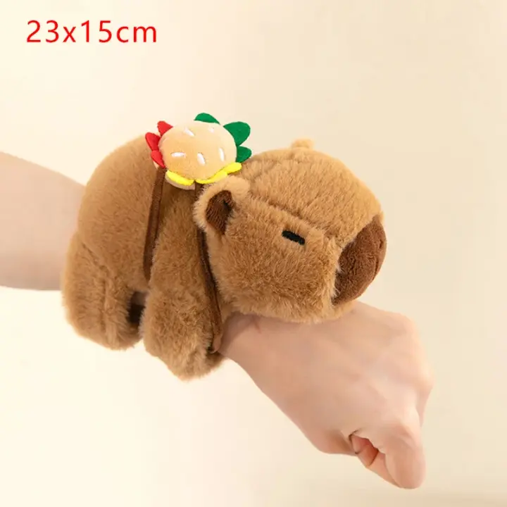 Brazaletes De Peluche Capybara Kawaii Con Anillo Para Mano Juguete Divertido Para Niños Animal De Peluche Suave Para Adultos - 1