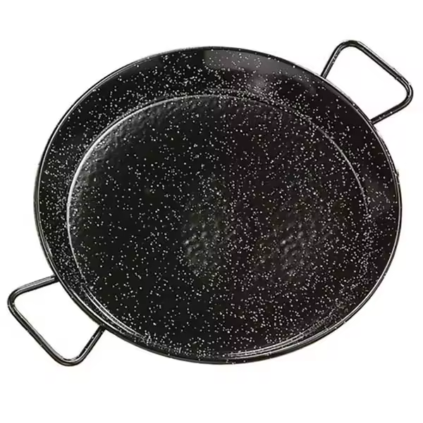 LILI HOME Paella Valenciana Esmaltada – Tradición y Versatilidad en tu Cocina. Fabricada en acero esmaltado vitrificado, ofrece una resistencia excepcional al calor y al desgaste. Apta para cocinar con leña, en cocinas de gas, paelleros de gas y hornos. F - 1