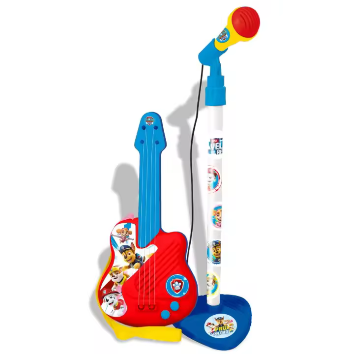 Guitarra y micrófono de pie Paw Patrol con amplificador (altura regulable) 60x30x17 cm (Reig 2510) - 1