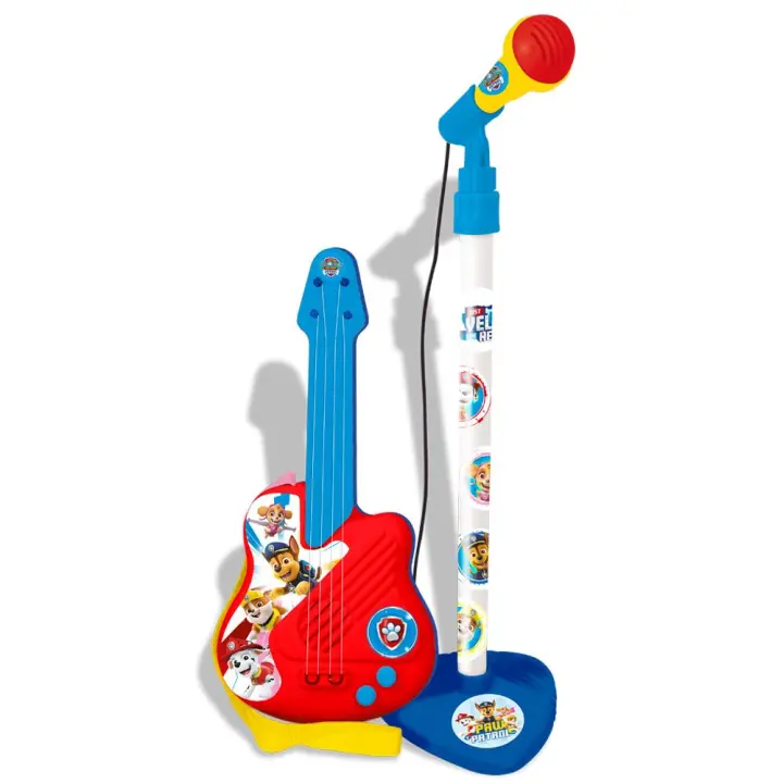 Guitarra y micrófono de pie Paw Patrol con amplificador (altura regulable) 60x30x17 cm (Reig 2510) - 1