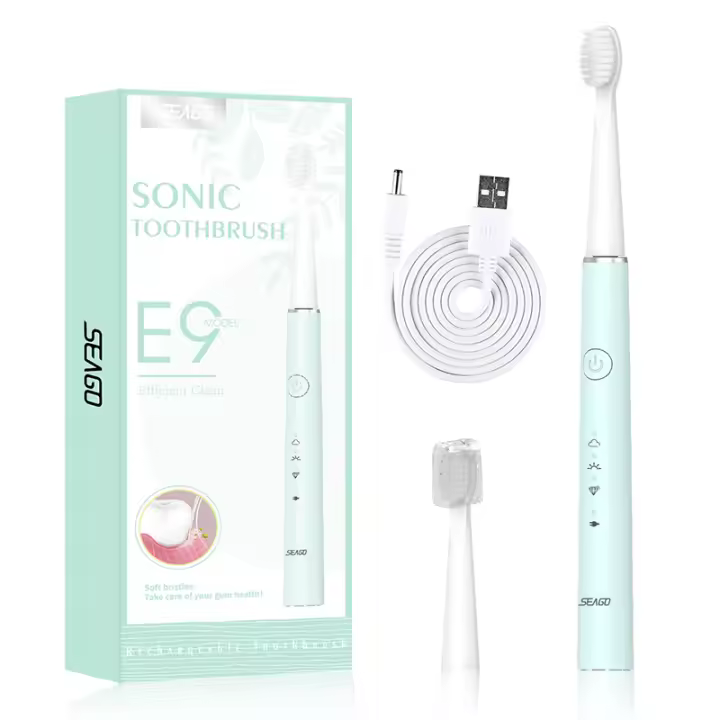 Cabezales de cepillo de dientes eléctrico sónico para adultos, cabezales de repuesto recargables por USB, resistente al agua, temporizador inteligente, IPX7 - 1