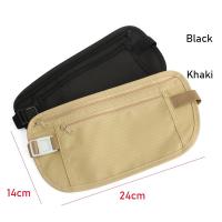 Bolsa De Cintura De Viaje Impermeable Para Hombres Y Mujeres Negro Y Caqui Seguridad Secreta Bolsa De Pecho Utensilios De Viaje Slim - details 3