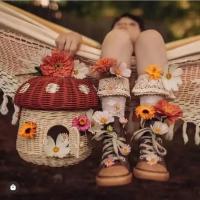Cesta De Almacenamiento De Rotura En Hecho Ecológico Para Niños Decoración De Habitación De Niños Organizador De Estante Tejido Cesta De Picnic Portátil Fruta Para Casa De Muñecas - details 26