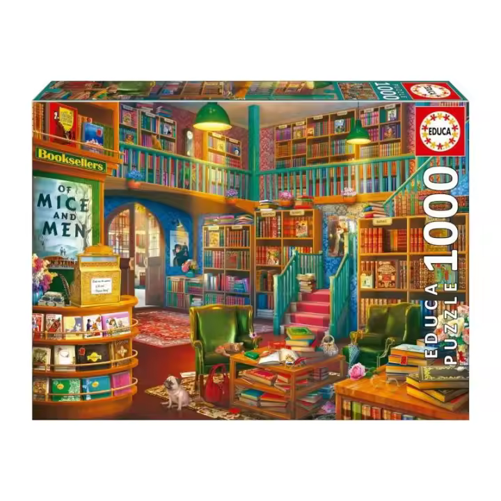 Educa Puzzle 1000 Piezas Librería con Pegamento - 1