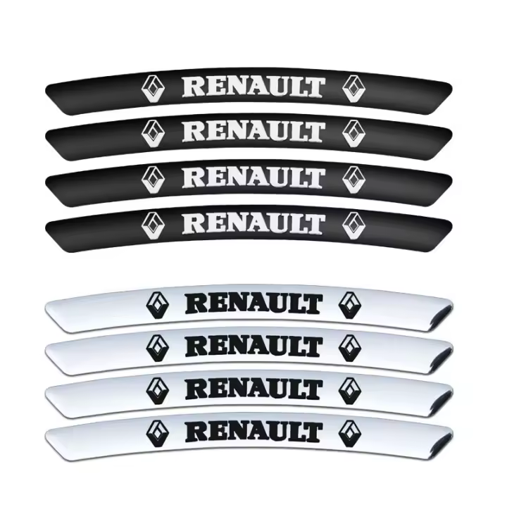 4pcs Decoración De Ruedas Para Coche Estripes De Aluminio Adhesivo Para Renault Sport Duster Megane 2 3 Accesorios Automotrices - 1