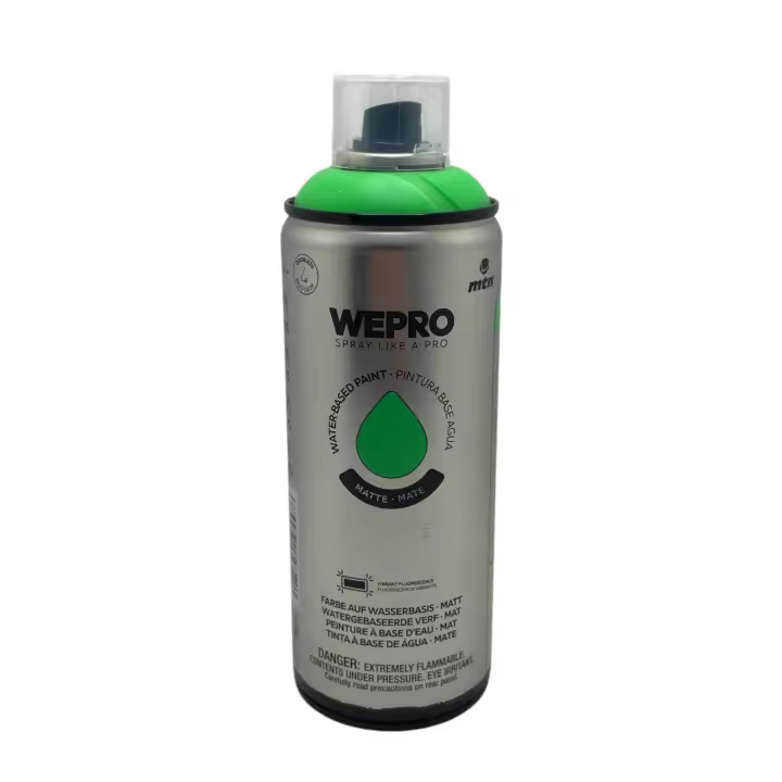 MTN WEPRO VERDE FLUOR 400ml - base agua, alta opacidad, muy duradero, bajo olor, gran adherencia, secado rápido, multisuperficie, para interior y exterior - 1