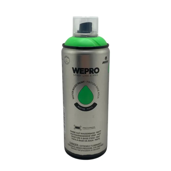 MTN WEPRO VERDE FLUOR 400ml - base agua, alta opacidad, muy duradero, bajo olor, gran adherencia, secado rápido, multisuperficie, para interior y exterior - 1