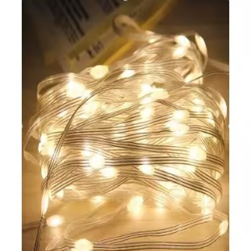 DESTELLO S.L. Guirnalda Led Lenteja Ancha Cálido Frío 10 Metros - Decoración Navideña - 1