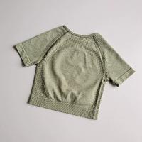 Camiseta De Yoga Sin Costuras Para Mujer Top De Fitness Sudadera Rápida De Secado Manga Corta Deporte Transpirable Talla Verdadera - details 3