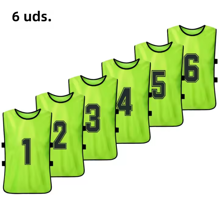 6PCS/2PCS Chalecos De Fútbol Para Adultos Y Jóvenes Rápidos De Secado Uniformes De Equipo De Fútbol Para Entrenamientos Y Partidos Amistosos Con Números - 1