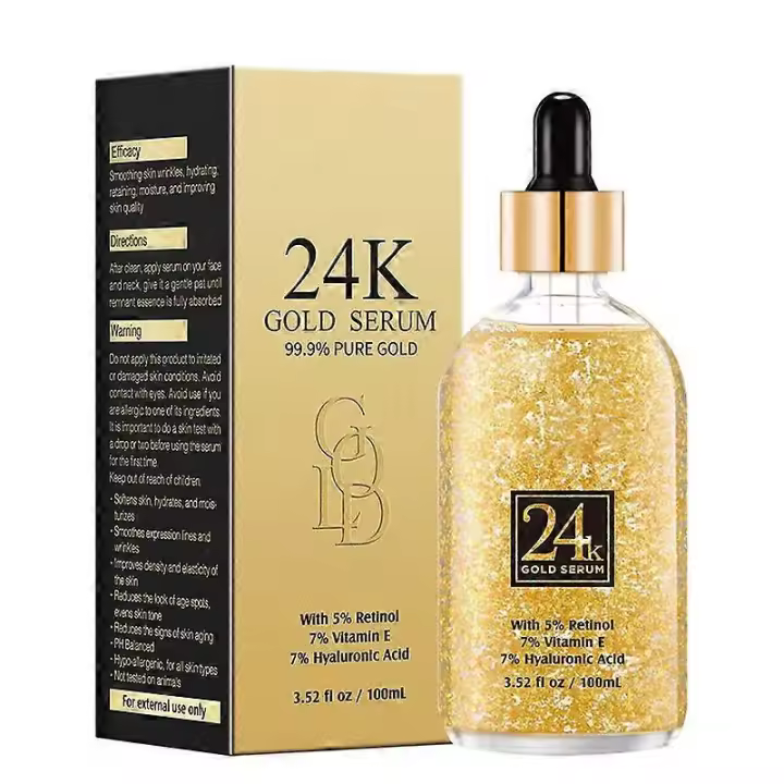 Esencias Faciales Antiarrugas Reafirmantes Retinol Gold Foil Esencias Hialurónicas Oro 24K 100ML - 1