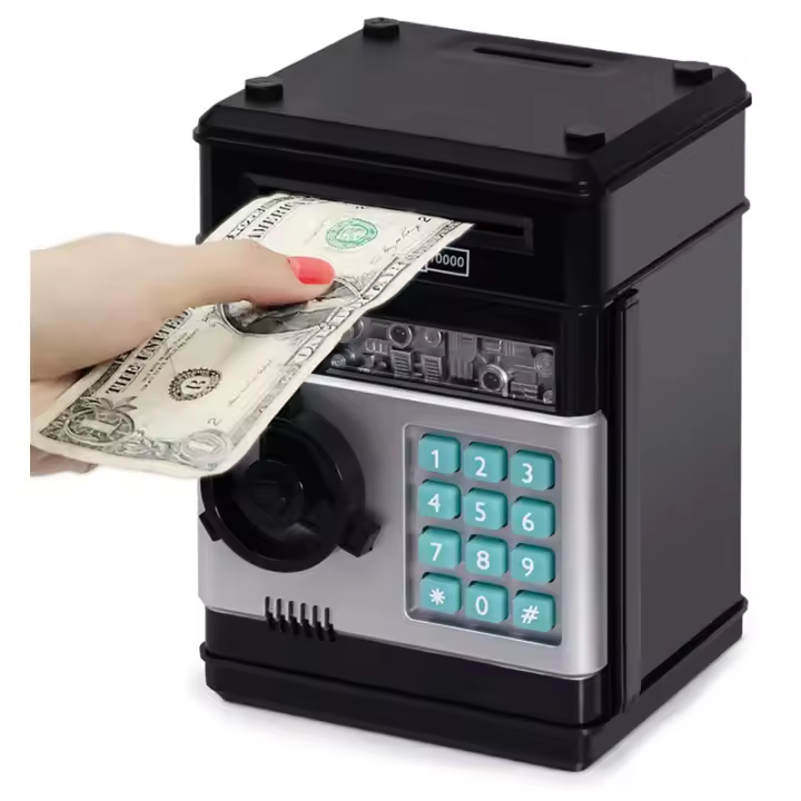 Hucha Electrónica para Niños 3-12 Años Caja Fuerte Niños Hucha Cajero Automatico Hucha con Código Caja de Monedas Banco de Dinero Divertido Caja Fuerte Juguete Regalo para Niños Niñas - 1