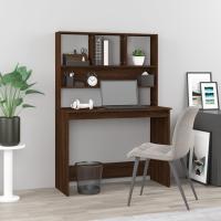 vidaXL Escritorio estantes madera contrachapada 102x45x148 cm en color Blanco/Blanco brillante/Gris hormigón y más | estructura resistente ideal para salón dormitorio o estudio - details 5