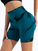 Shorts De Yoga Para Mujer Cintura Alta Sin Costuras Tie-Dye Elásticos Altos Transpirables Leggings De Gimnasio - details 18