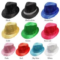 Gorro De Jazz Para Hombres Y Mujeres Decorado Con Lentejuelas Para Performance En Escenario Fiesta Y Vacaciones Material De Poliéster - details 1