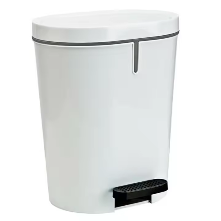 Papelera con Pedal Denox Blanco Rectangular 25 L - 1