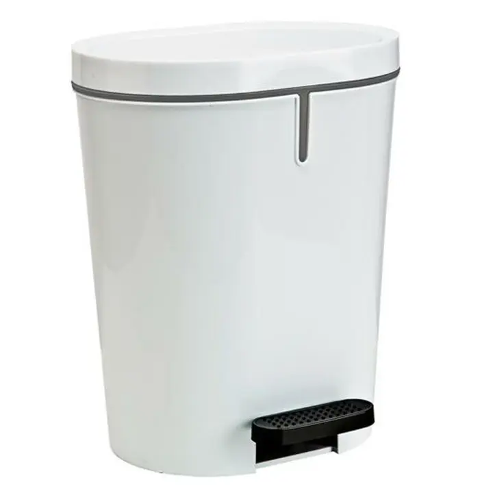 Papelera con Pedal Denox Blanco Rectangular 25 L - 1