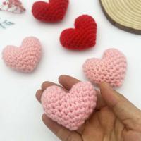 1/2pcs Accesorios De Corazón Tejido a Mano Con Algodón Decoración De Corazón De Durazno Para El Día De San Valentín Regalo - details 4
