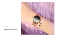Reloj De Cuarzo Para Mujer Hannah Martin Diseño Original Con Mariposa 3D En Oro Rosa Cuerda De Acero Inoxidable Resistente Al Agua Y Al Choque - details 6
