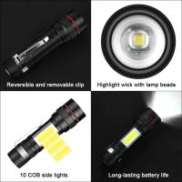 2PCS Linterna LED Recargable, 1500LM Enfoque Ajustable Linterna Impermeable con Luz Lateral, Mini Linternas COB Luz 3 Modos para Camping, Caminar, Regalos - details 3