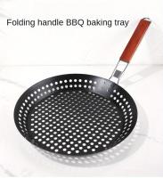 Cesta De Asado BBQ Con Asa Plegable Y Perforada Redonda Para Camping Picnic BBQ Al Aire Libre Y Hornear - details 0