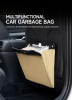 Bolsa De Basura Para Coche Con LED Y PU Cuero Impermeable Accesorios De Almacenamiento En Asiento Trasero Bolsillo De Almacenamiento Magnético Para Coche - details 2
