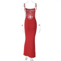 Vestido Bodycon Largo De Verano Para Mujer 2024 Estilo Y2K Para Fiesta Club Noche Calle Moda Cumpleaños Polyester Sin Mangas Cuello En V - details 13