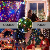 Luces Solares Para Navidad Cadena De Luces Exteriores Impermeables Con Cable Verde De 8 Modos Decoración De Árbol Y Jardín - details 10