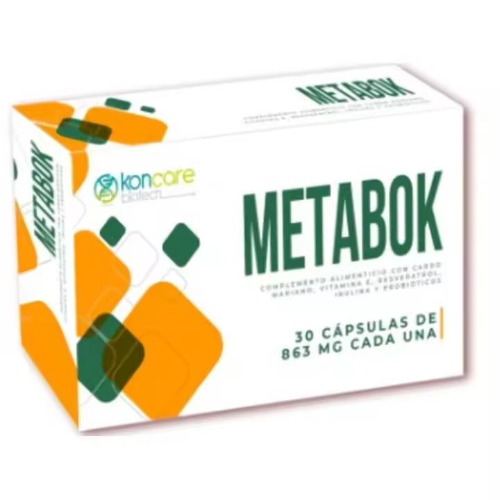 METABOK - Complemento alimenticio a base de vitamina E , extractos de cardo mariano y probióticos - 30 CÁPSULAS DE 933 MG CADA UNA. - 1