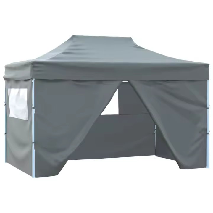 vidaXL Carpa Plegable Profesional 4 Paredes Acero Celebraciones Color Antracita,  Azul,  steel white y mas - 1