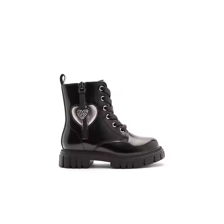 Conguitos - Botas de Niña Estilo Militar Cremallera Interior y Estampado Corazón para Niña - 1